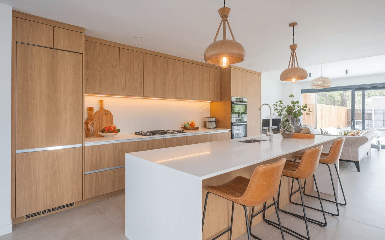Plan de travail en dekton blanc cuisine moderne