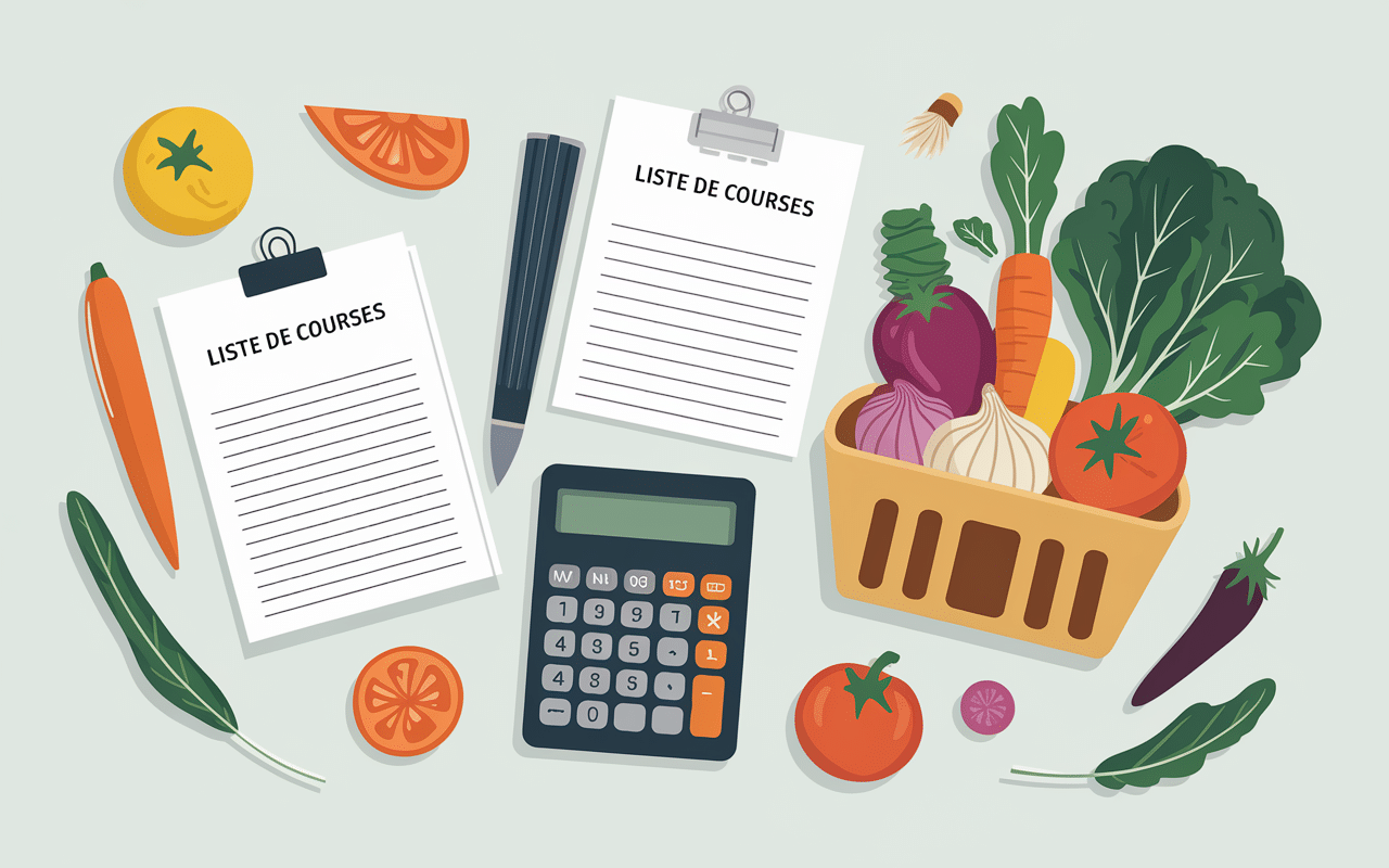 planning menu mois vierge liste courses organisation zen