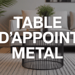Table d appoint metal noire moderne dans salon