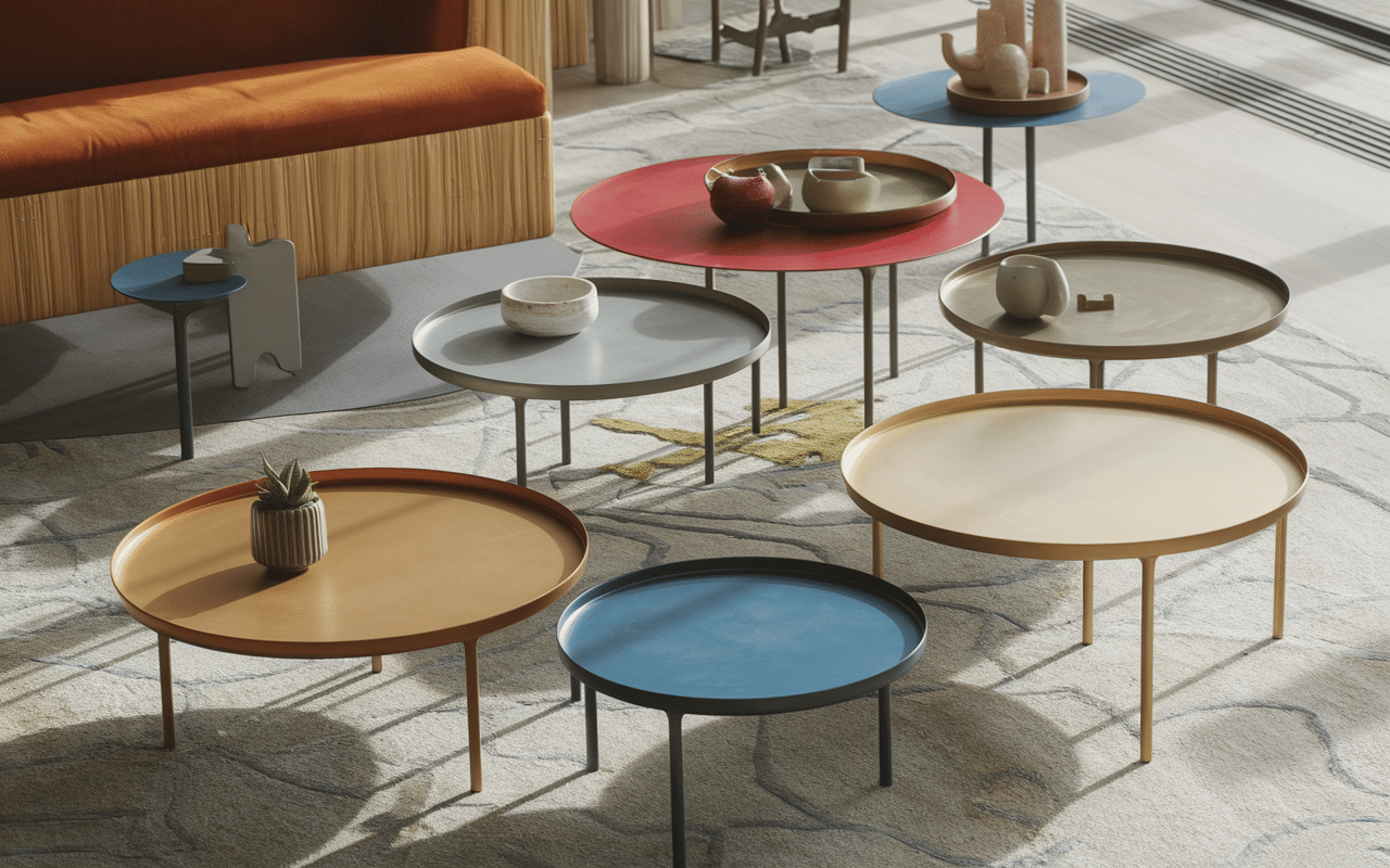 Tables d appoint metal finitions et tailles variées