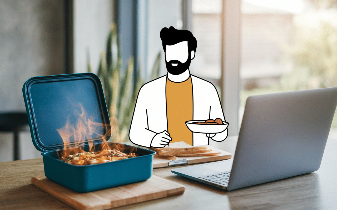 Boîte repas isotherme chaud longue durée au bureau avec plat chaud