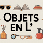 illustration objets en l lampe livre lunettes lustre loupe luge