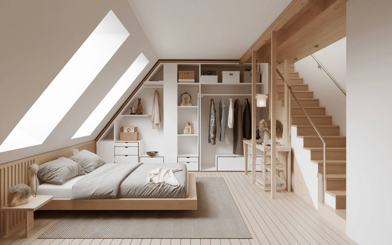 emplacement dressing fait maison avec rideau structure modulaire