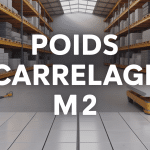 Vue chantier poids carrelage m2 sur balance