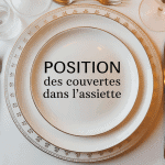 Position des couverts dans l'assiette sur table élégante