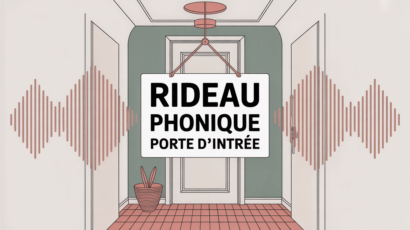 Illustration rideau phonique porte d'entrée hall appartement