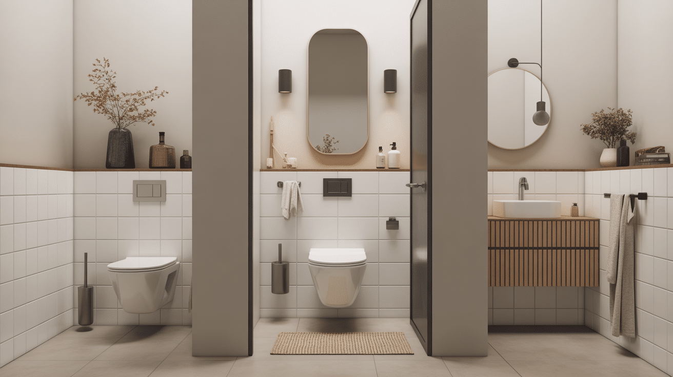 Coupe toilettes modernes taille m2
