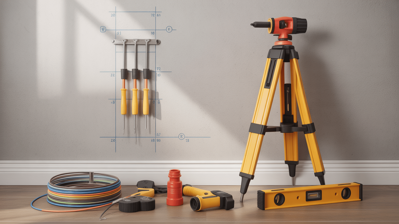 installation applique mural pour escalier outils