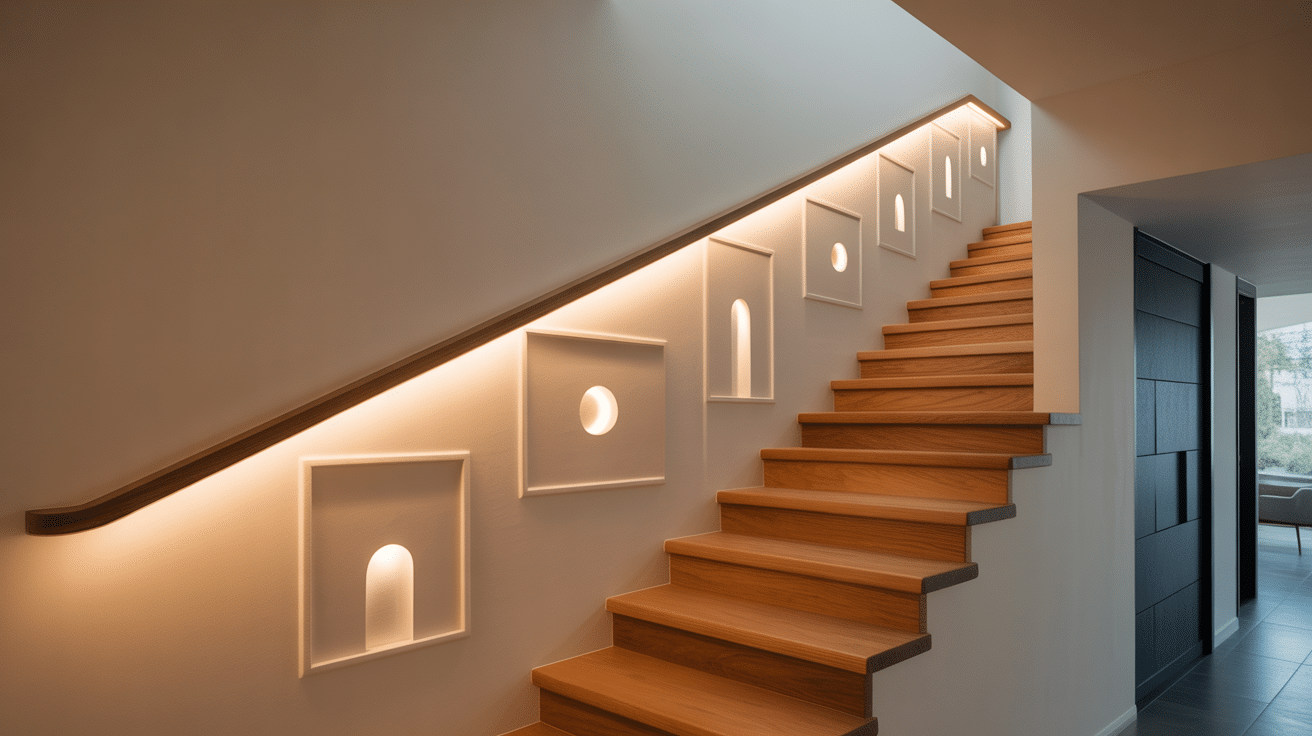 applique mural pour escalier moderne éclairage led sécurisé