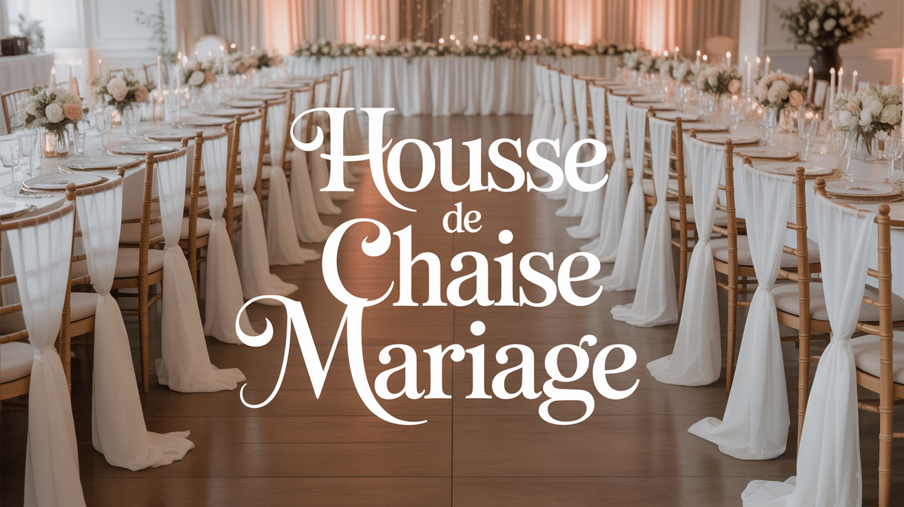 housse de chaise mariage salle élégante tables décorées