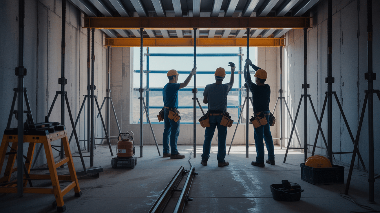 Pose cloison sad chantier conforme dtu