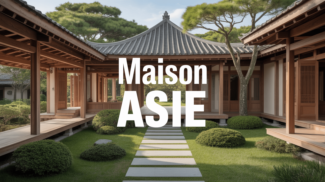 maison asie traditionnelle bois jardin zen