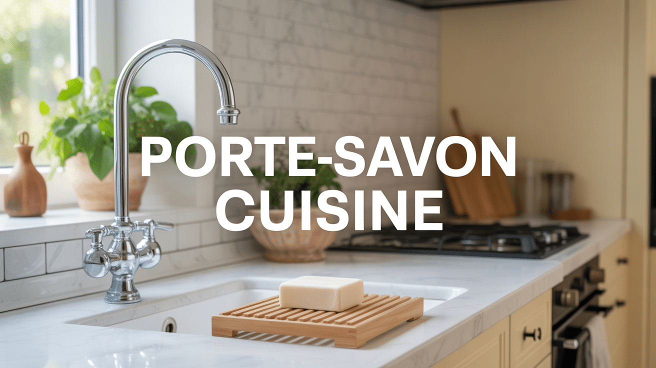 porte savon cuisine inox moderne sur evier