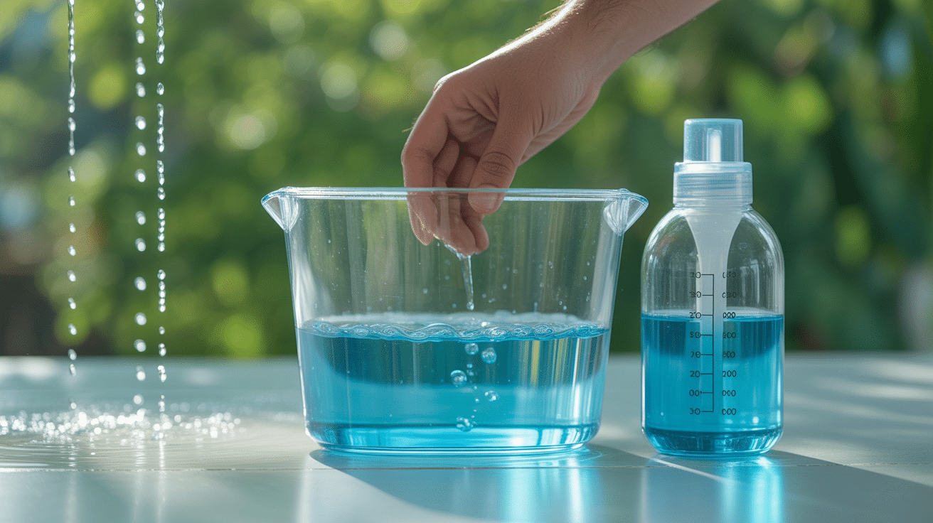 verser sanytol pour robot laveur dans réservoir