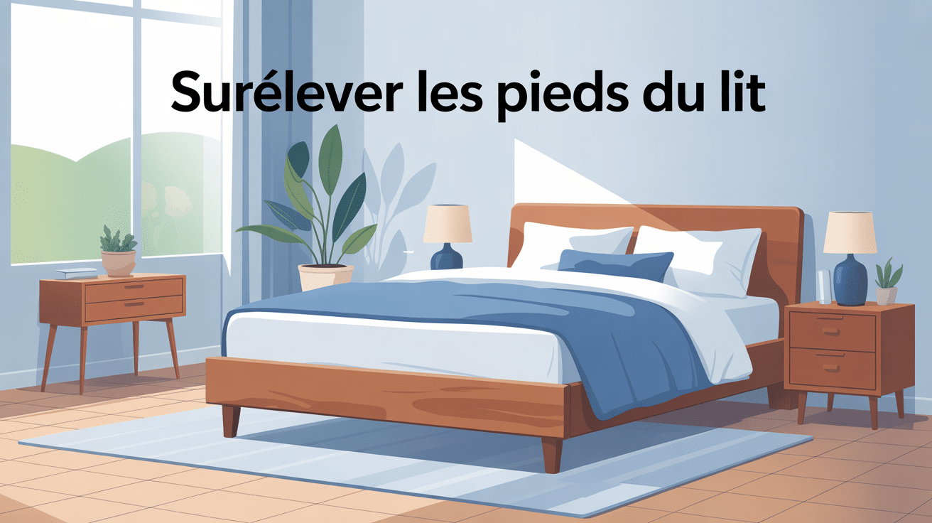 de combien surélever les pieds du lit illustration moderne soulagement jambes lourdes