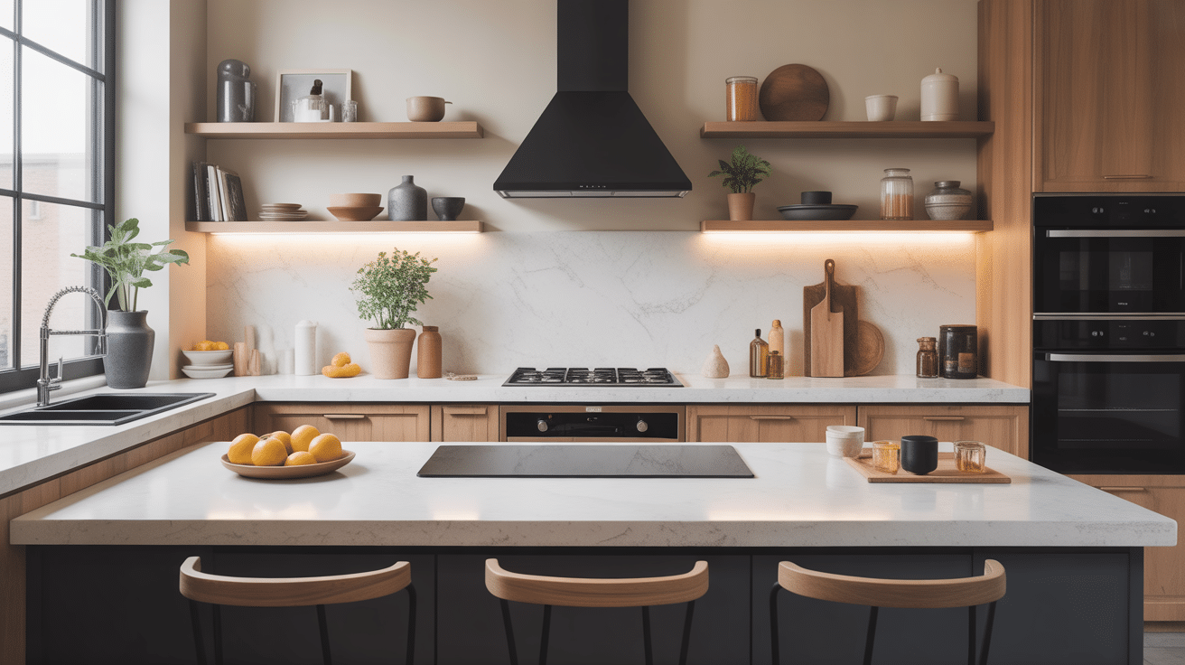 dekton plan de travail en cuisine moderne illustration