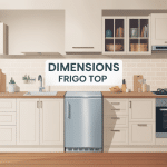 Illustration frigo top dimensions sous plan cuisine moderne