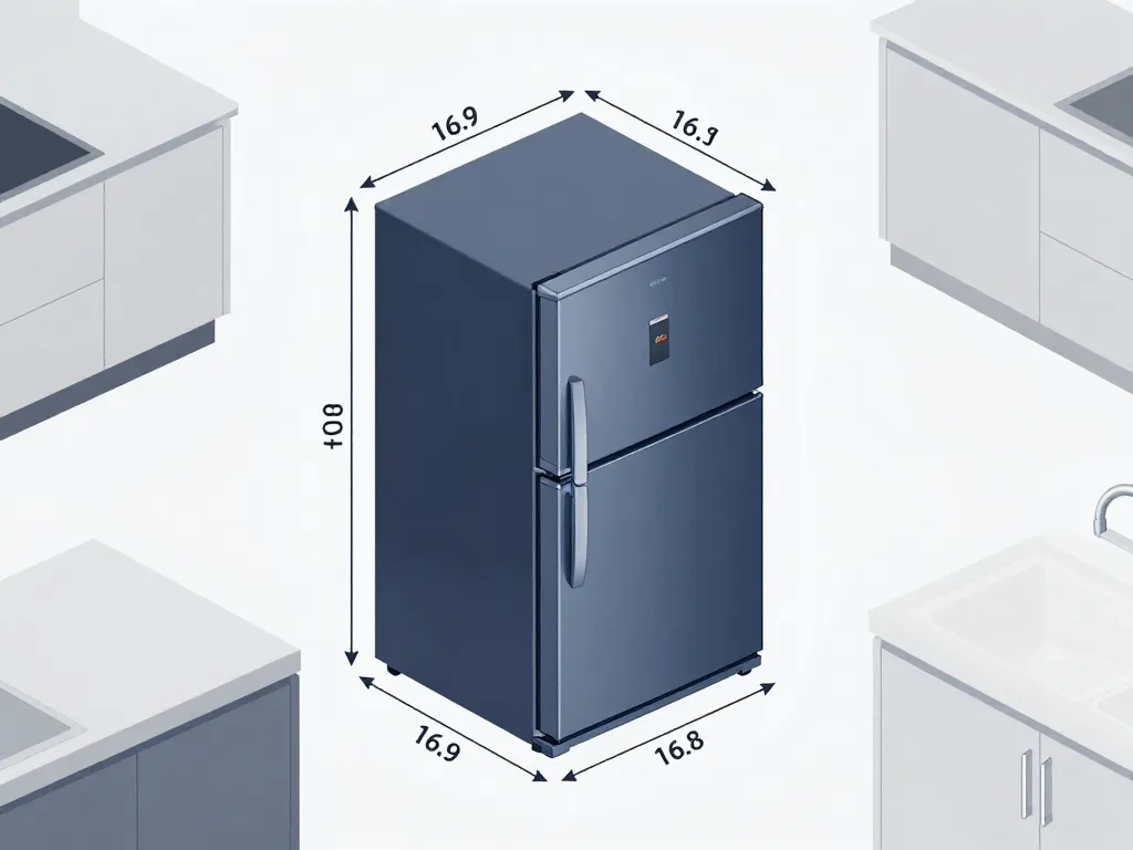 Diagramme concept frigo top dimensions espace ventilation