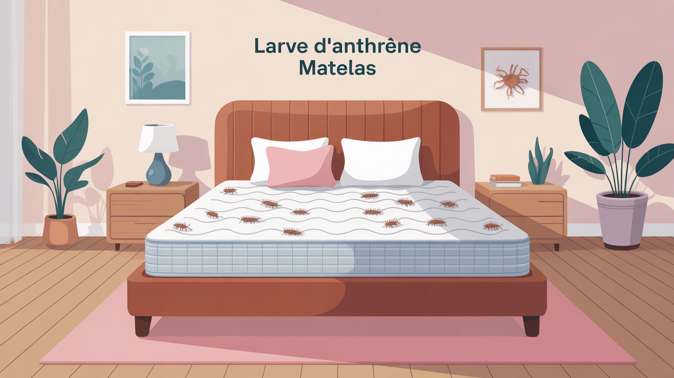 larve d'anthrène matelas vue coupe illustrative