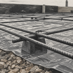 Photo dalle beton ferraillage : treillis soudé calé sur cales