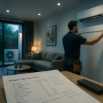Prix clim réversible : budget, installation et artisan qui mesure un mur