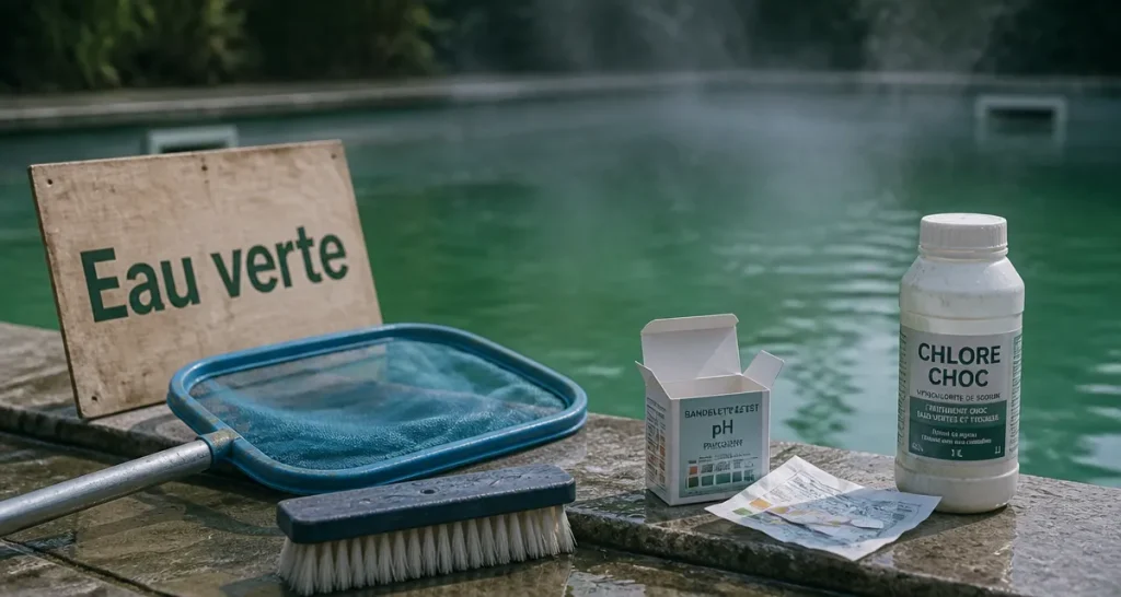 Eau verte de piscine : le chlore choc est-il la seule solution efficace ?