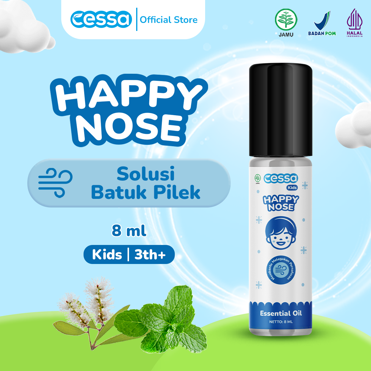 Cessa Kids Happy Nose - Essential Oil Pereda Batuk & Pilek Anak