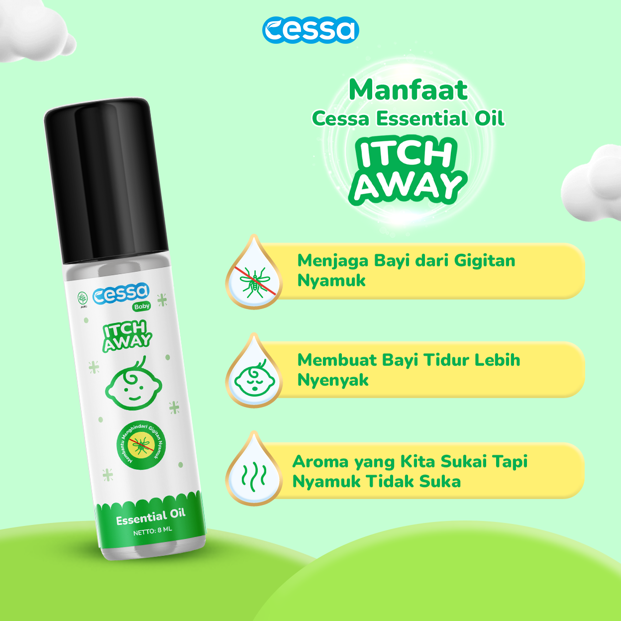 Cessa Baby Itch Away - Natural Essential Oil Menghidari Nyamuk/Serangga - Gambar 2