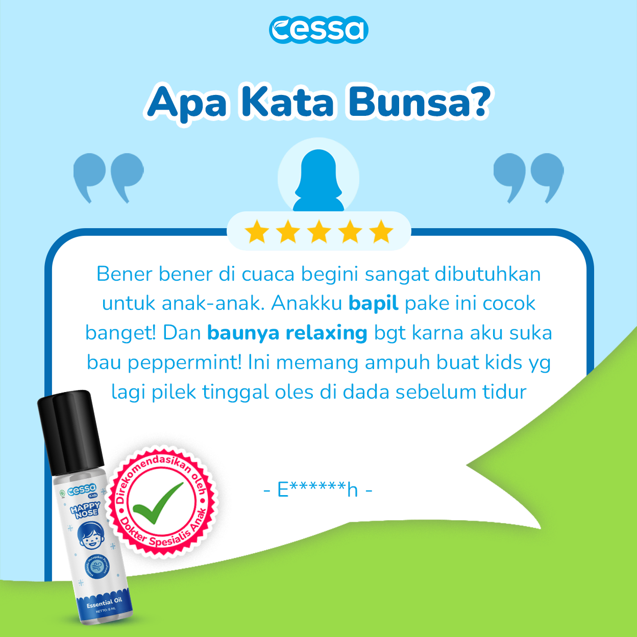 Buy 2 Get 3 - Cessa Kids Happy Nose 8 Ml + Cessa Kids Fedrop 8 Ml Free Cessa Hair & Body Wash Refill 250 Ml - Gambar 8