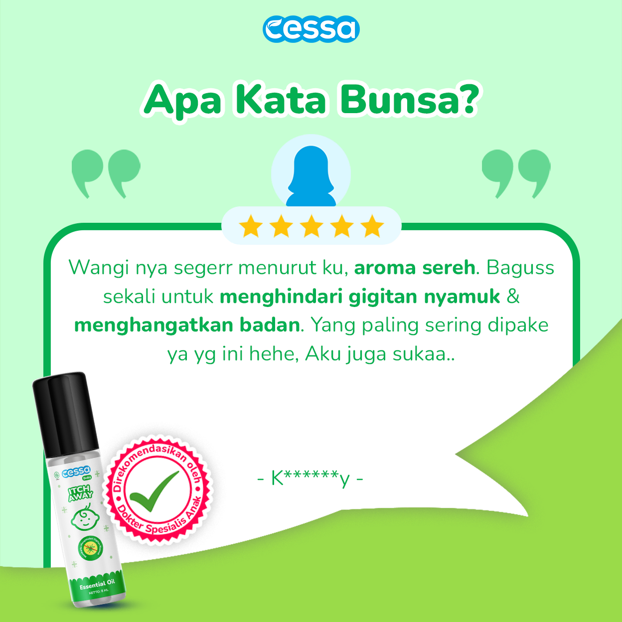 Cessa Baby Itch Away - Natural Essential Oil Menghidari Nyamuk/Serangga - Gambar 5