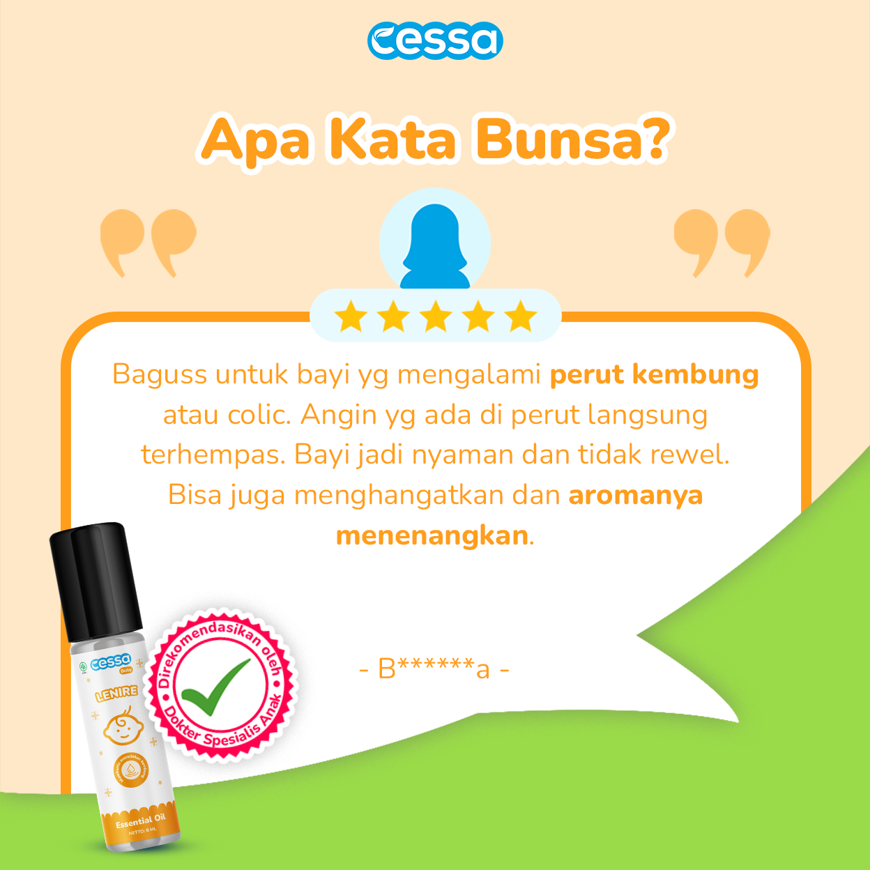 Cessa Baby Lenire - Natural Essential Oil Meredakan Perut Kembung/Mual - Gambar 5