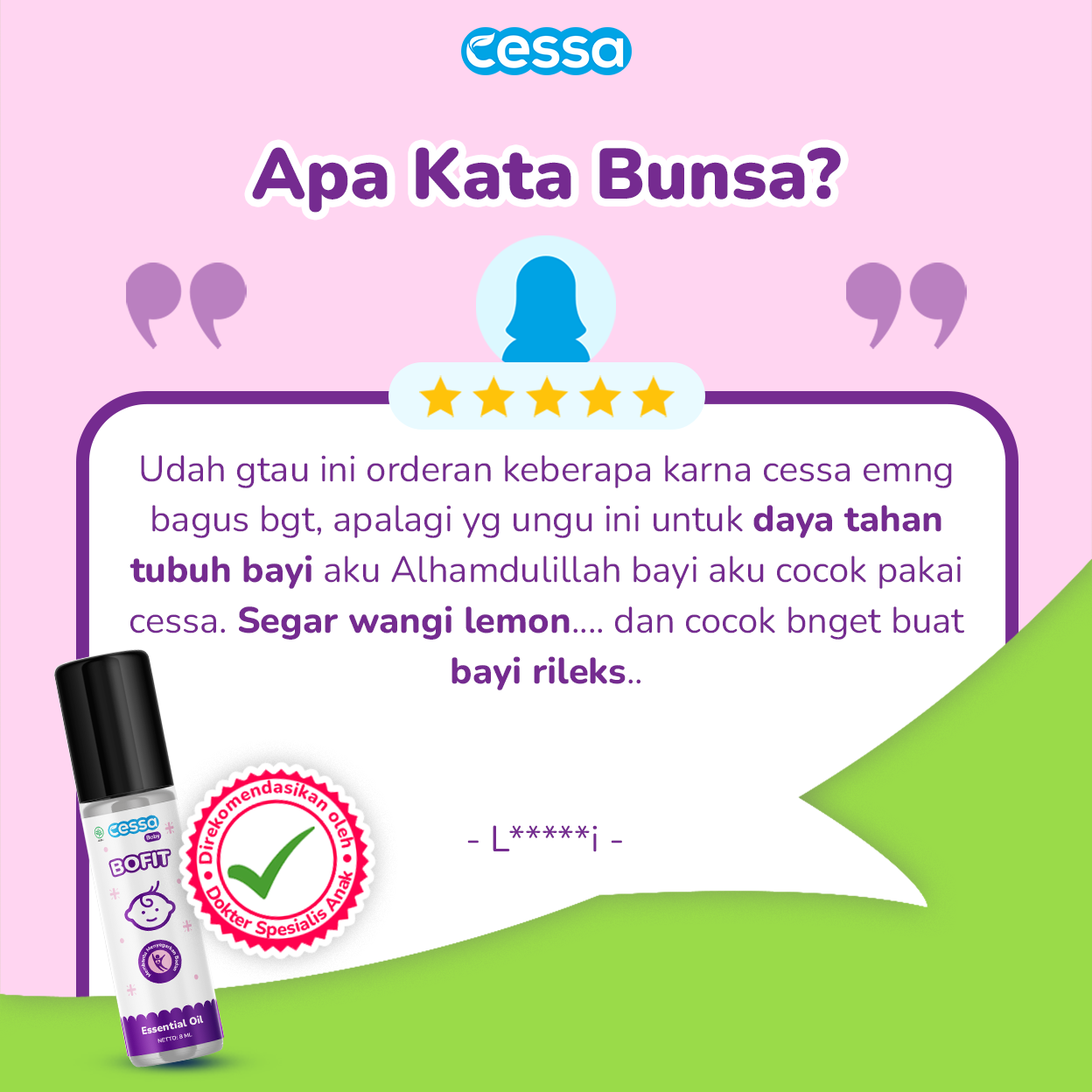 Cessa Baby Bofit - Natural Essential Menyegarkan Tubuh - Gambar 5