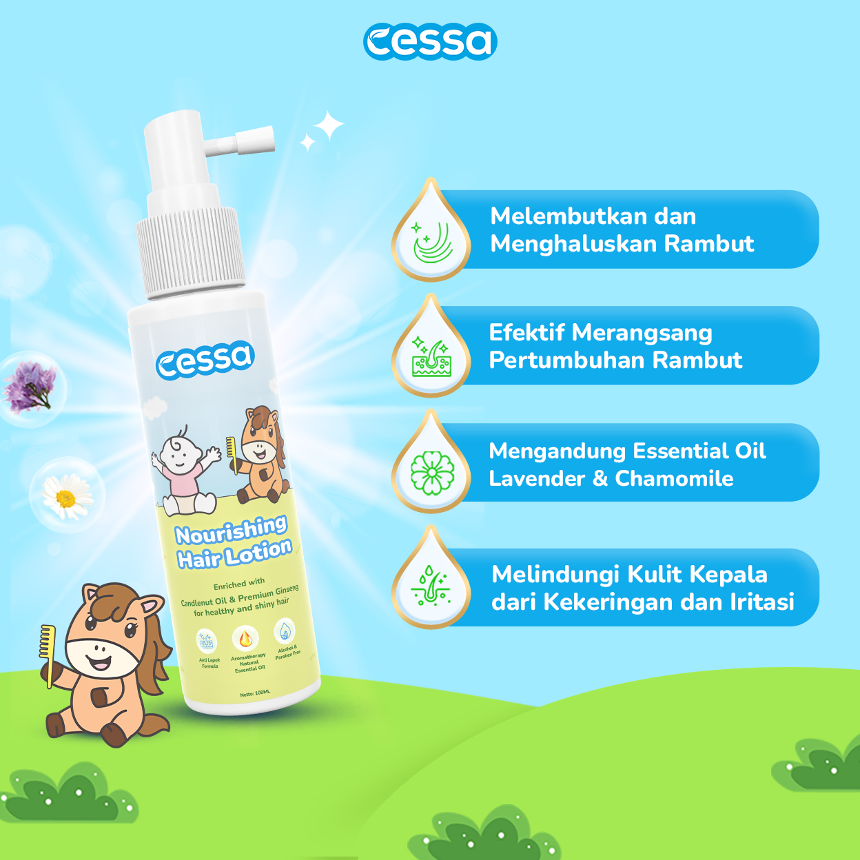 Buy 2 Get 3 - Cessa Baby Happy Nose 8 Ml + Cessa Baby Fedrop 8 Ml Free Cessa Nourishing Hair Lotion 100 Ml - Gambar 9