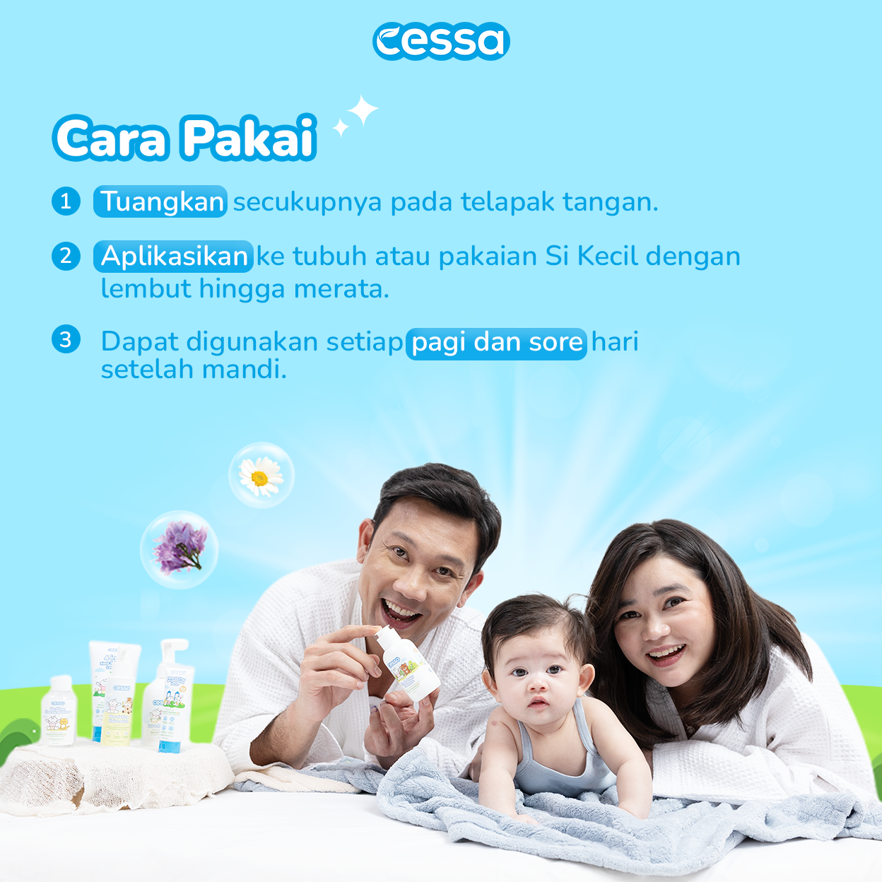 Cessa Fresh Baby Cologne 100 Ml - Perfume & Nourishing Skin Baby - Gambar 4