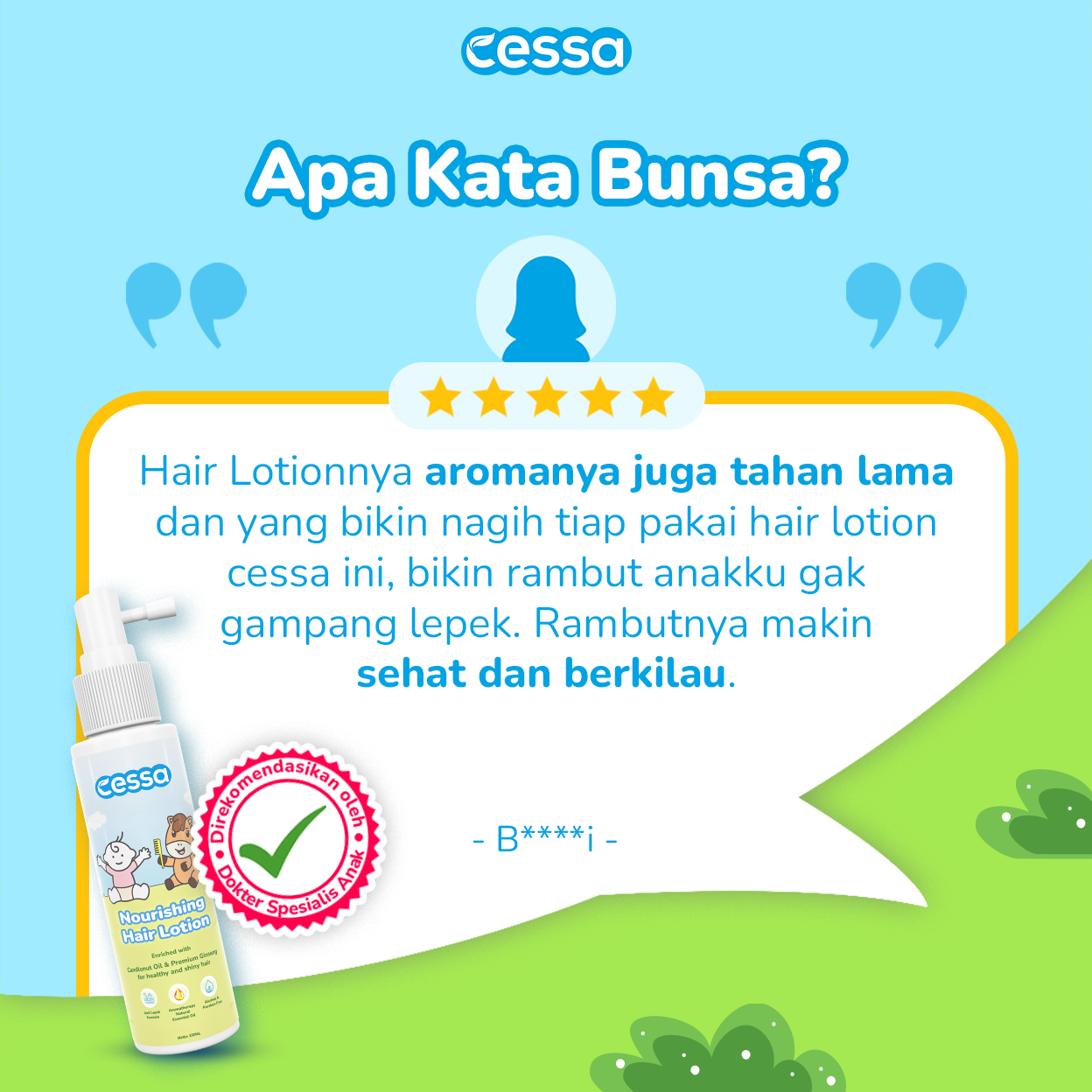Cessa Paket Combo Rambut Tebal dan Kulit Kepala Sehat Nourishing Hair Shampoo 200ml & Nourishing Hair Lotion 100ml - Gambar 9