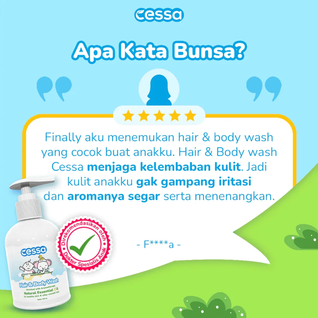Cessa Paket Hemat 3 pcs Hair & Body Wash Bottle 250 Ml - Healthy Skin & Silky Smooth Hair - Gambar 5