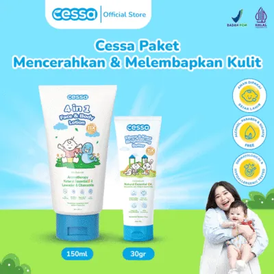 Cessa Paket Mencerahkan & Melembapkan Kulit Elbow & Knee Brightening Butter + 4 in 1 Face & Body Lotion