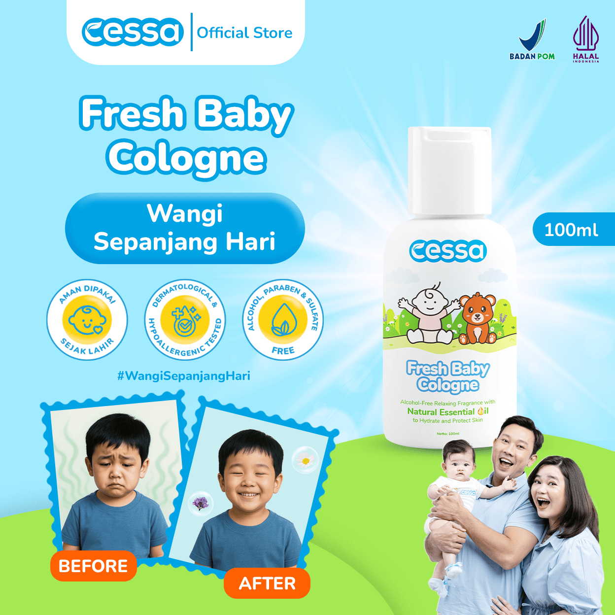 Cessa Fresh Baby Cologne 100 Ml - Perfume & Nourishing Skin Baby