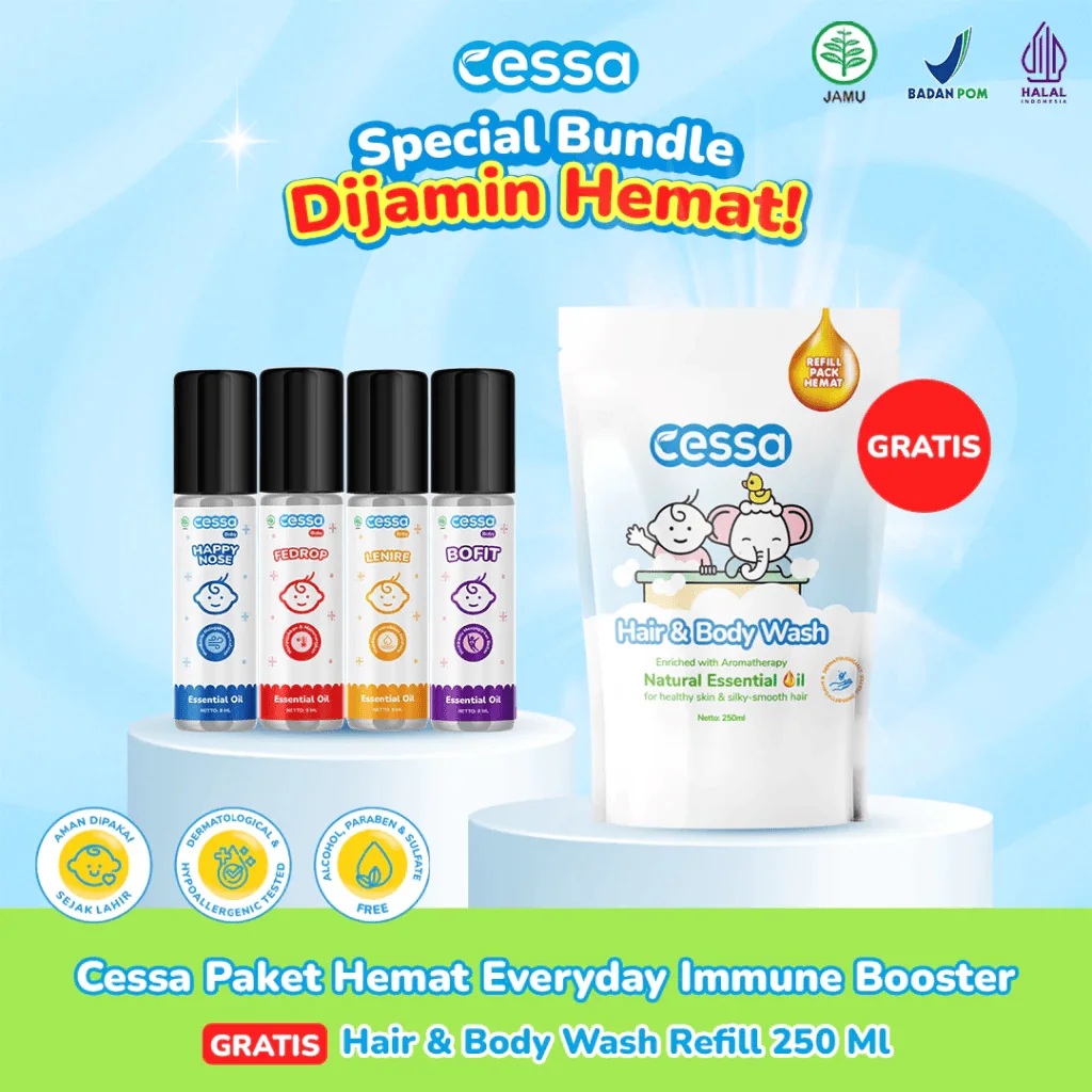Cessa Paket Every Day Immune Booster Baby Free Hair & Body Wash Refill 250ml