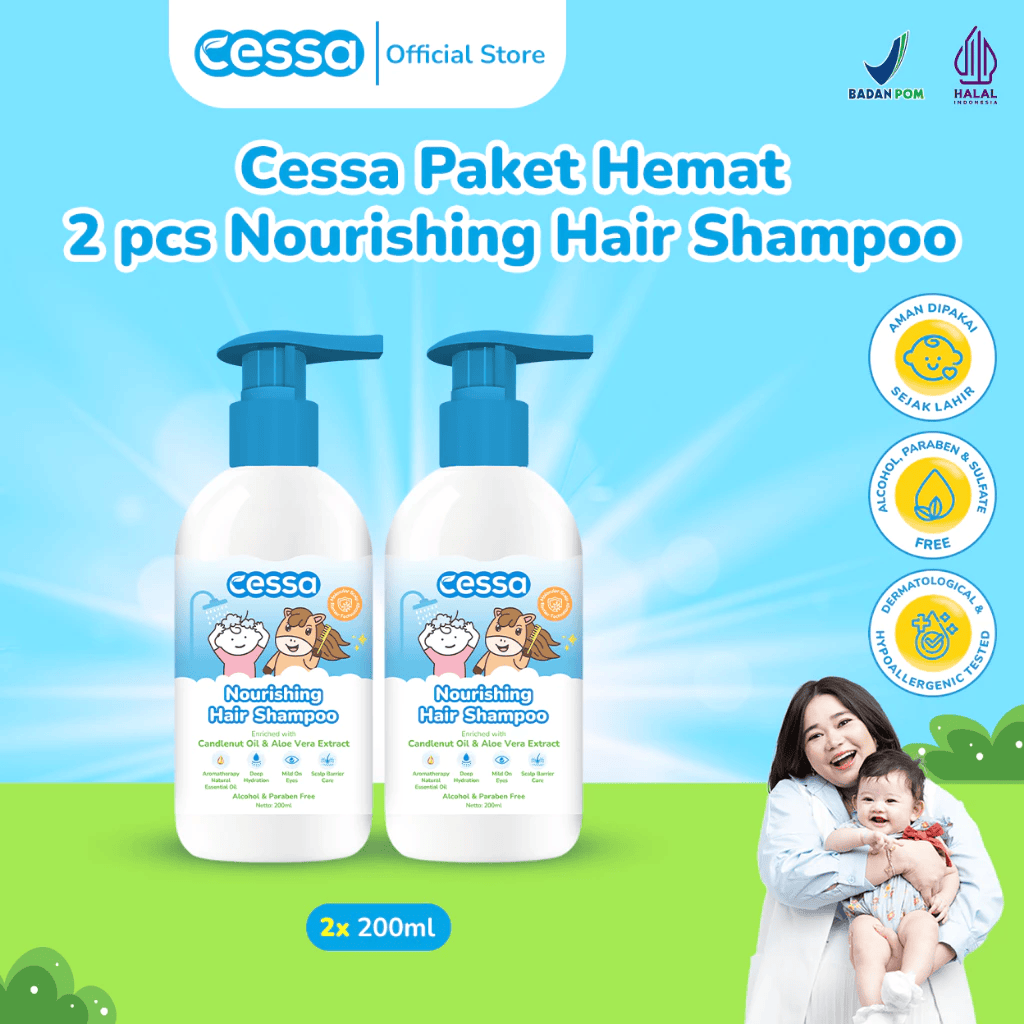 Cessa Paket Hemat 2 pcs Nourishing Hair Shampoo 200ml - Growing Hair & Hydrated Scalp 200 Ml