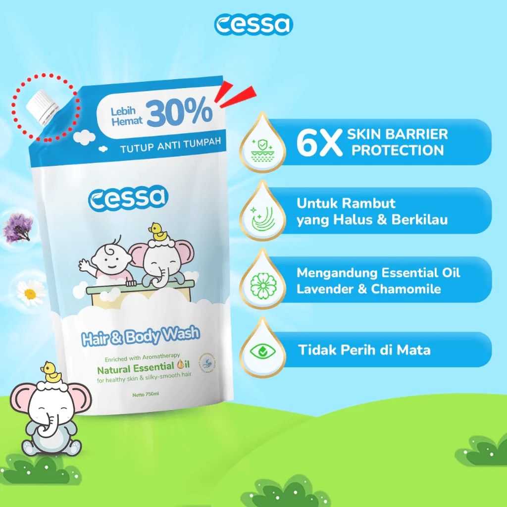 Cessa Hair & Body Wash Refill Big Size - Healthy Skin & Silky Smooth Hair 750 Ml - Gambar 2