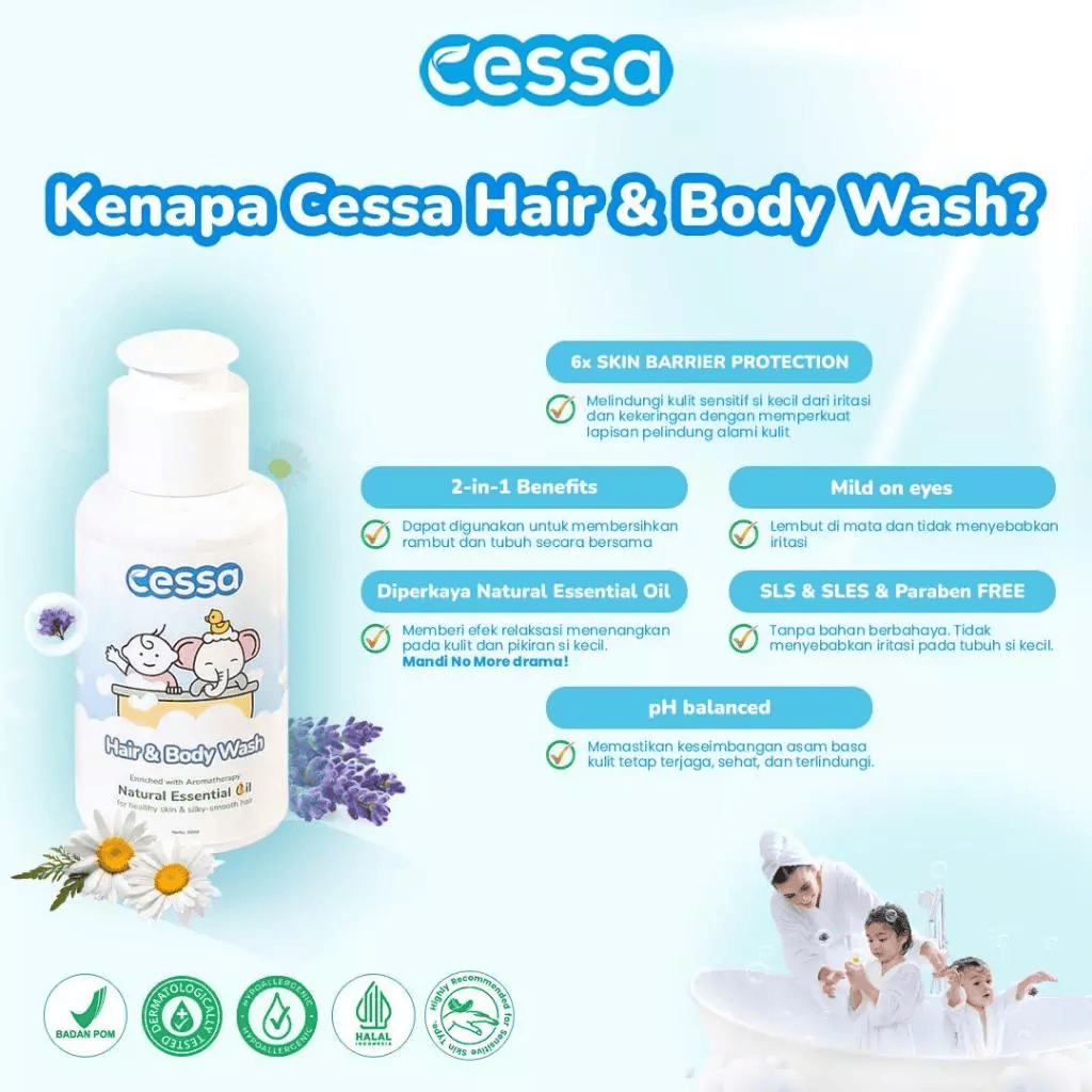 Cessa Paket Easy Breezy Travel - Hair & Body Wash 60ml + Nourishing hair Lotion 60ml + 4 in 1 Face & Body Lotion 30ml - Gambar 2