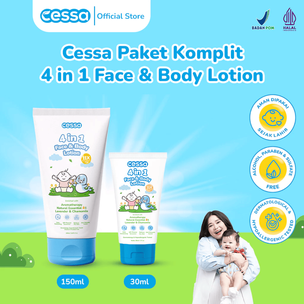 Cessa Paket Komplit 4 in 1 Face & Body Lotion Lebih Murah