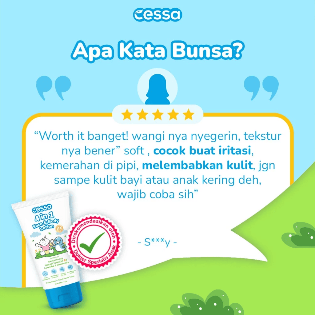 Cessa Paket 3 pcs 4 in 1 Face & Body Lotion Travel Size 30 ml - Gambar 5