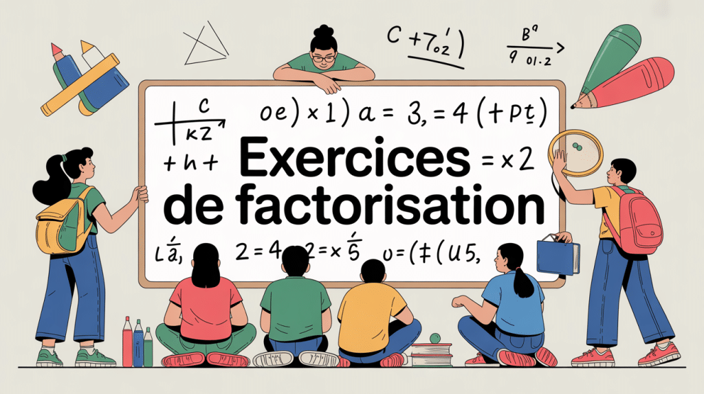 exercice factorisation mathématiques illustration scolaire