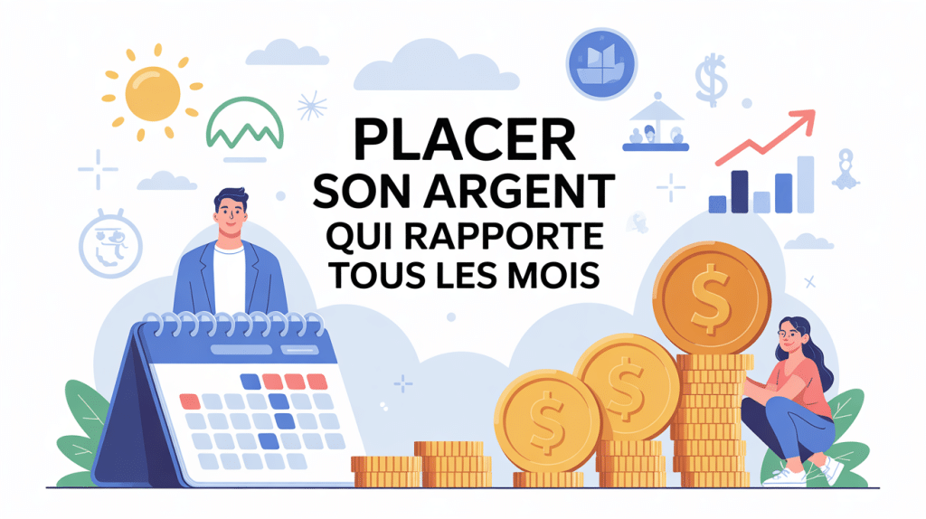 illustration placer de l'argent qui rapporte mensuellement calendrier et pièces