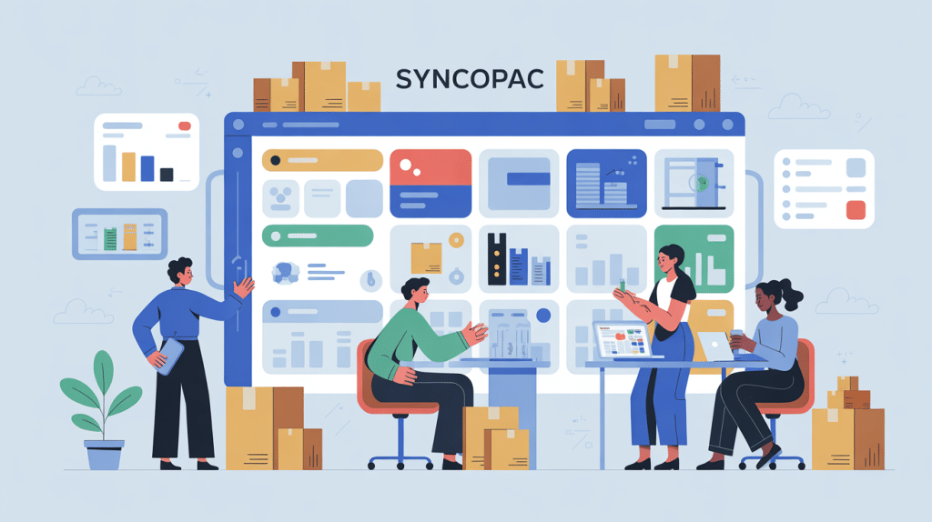 illustration syncopac gestion packaging équipe multidisciplinaire
