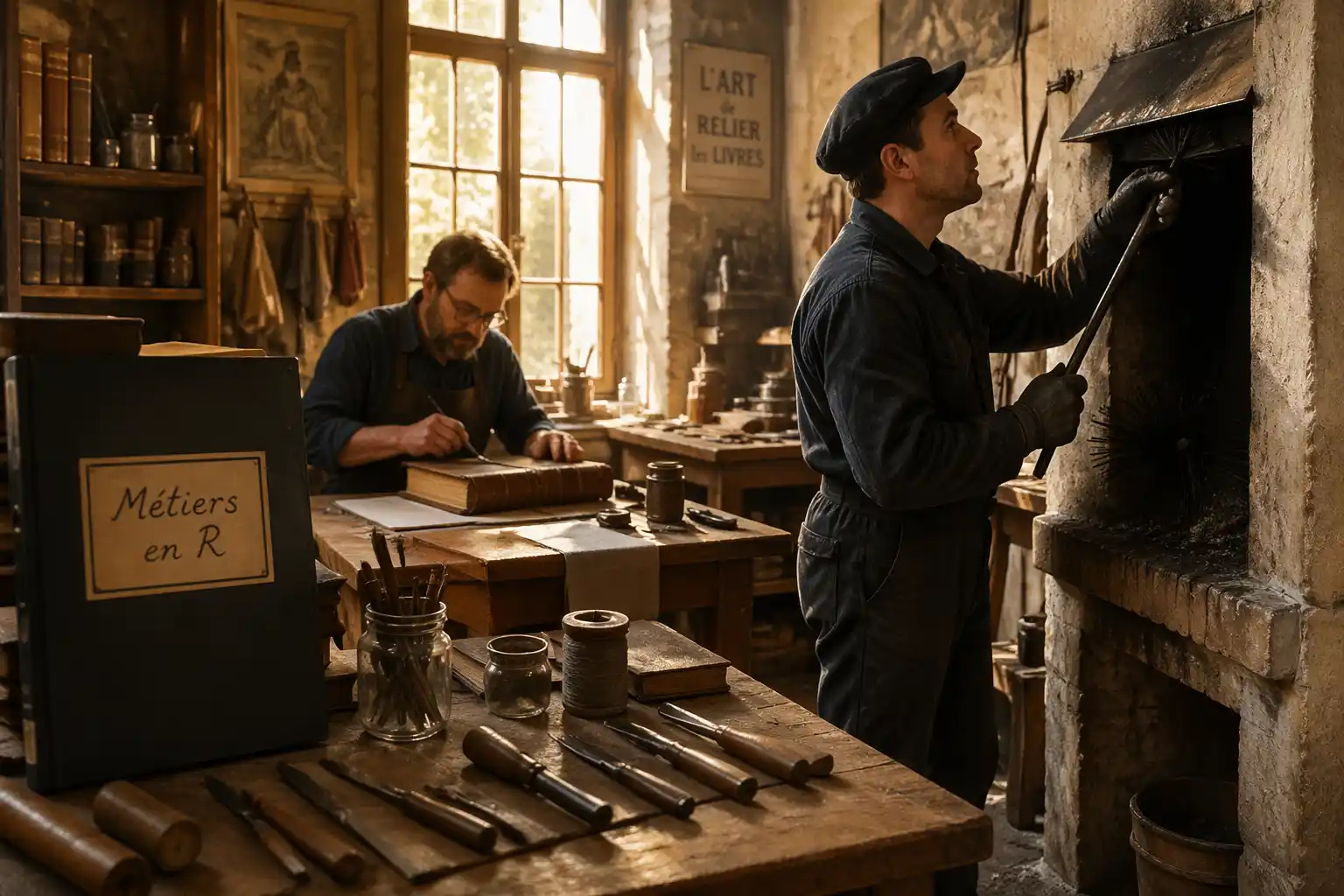 metier en r ramoneur relieur atelier