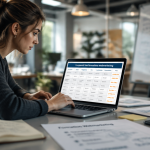 Femme travaillant sur formation webmarketing