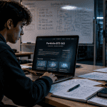 étudiant devant portefolio bts sio